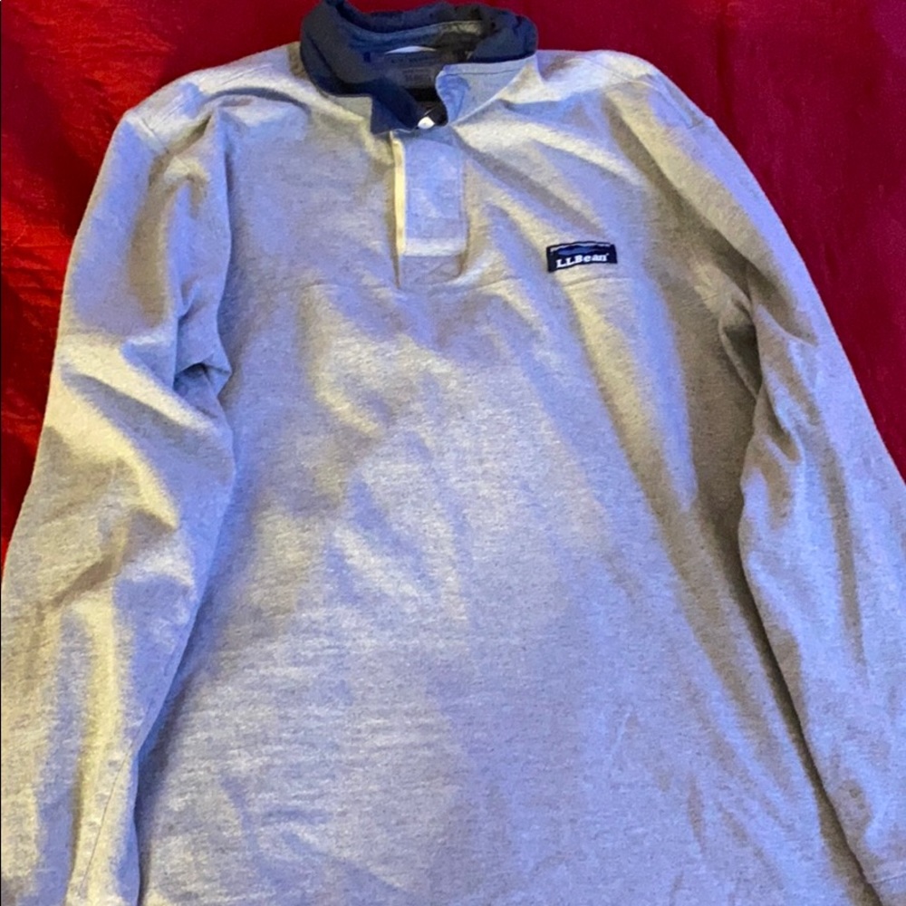 men’s medium grey ll.bean rugby